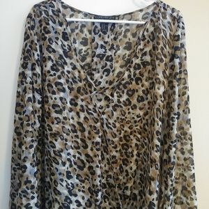 Animal print sexy blouse